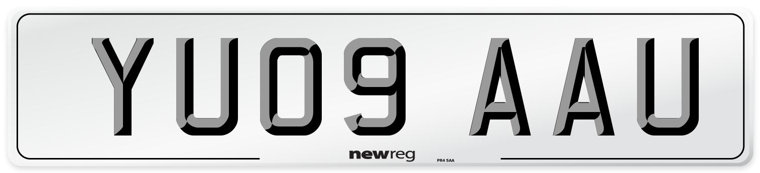 YU09 AAU Number Plate from New Reg